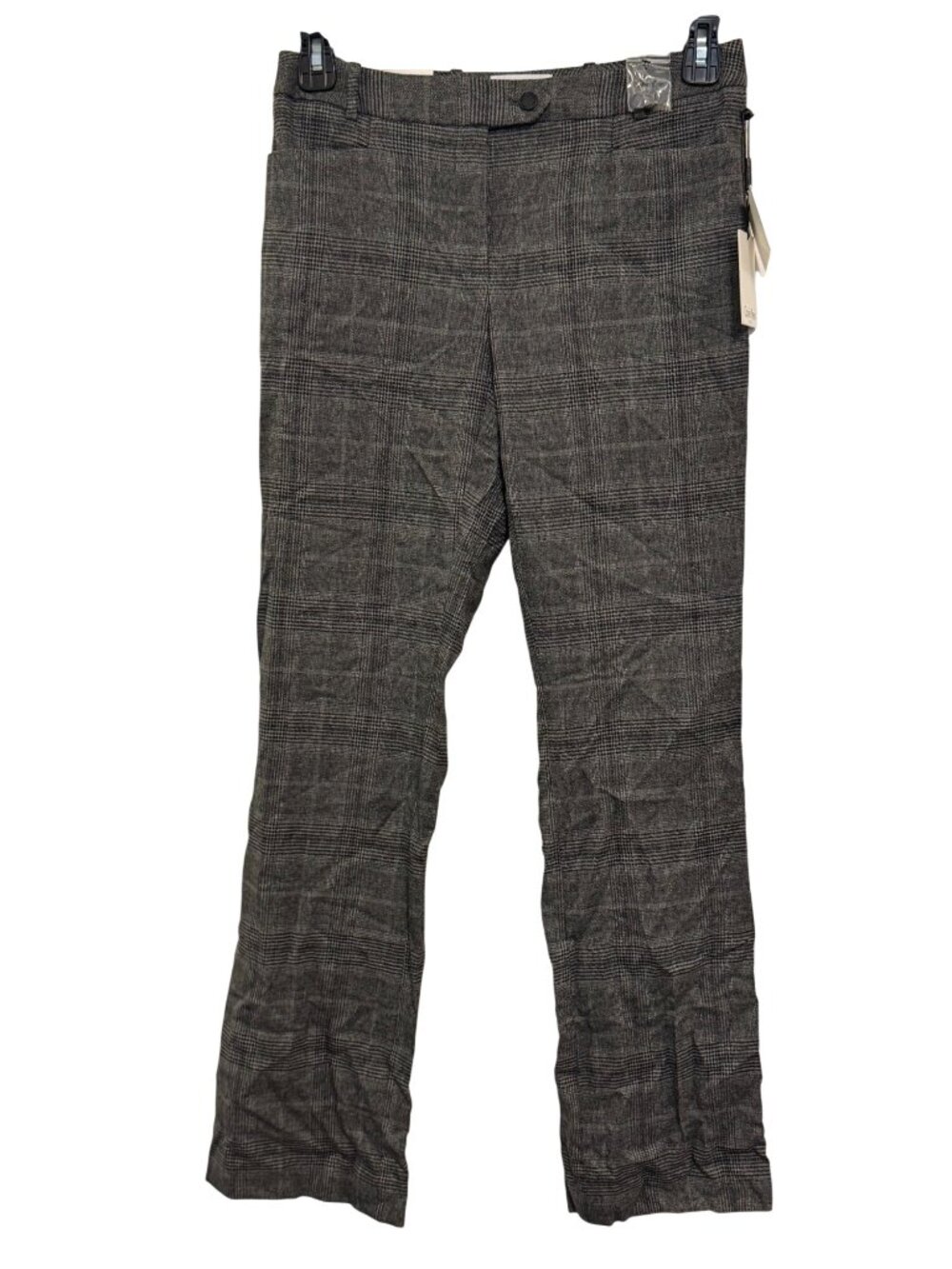 Calvin Klein Womens Modern Fit Gray Plaid Dress Pants Size 4 New With Tags